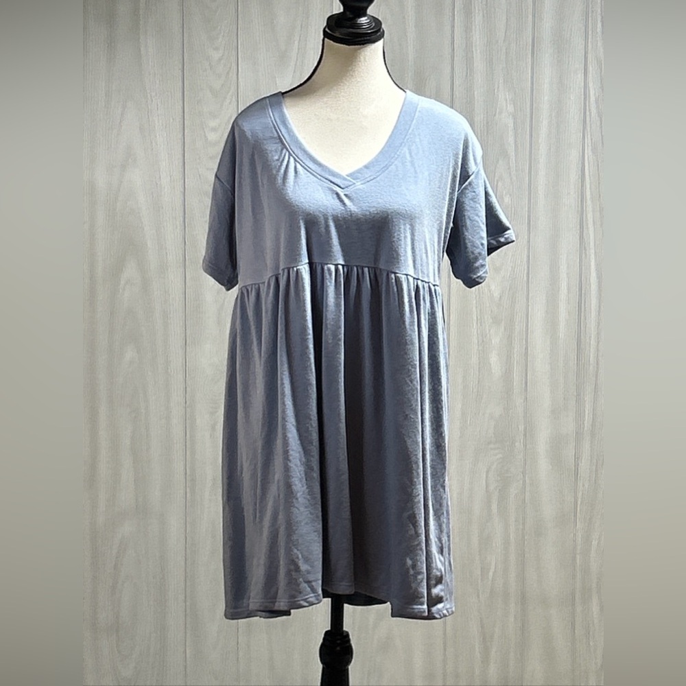 Wild Fable Women Washed Indigo Blue Babydoll Short Sleeve Dress Size small NWT